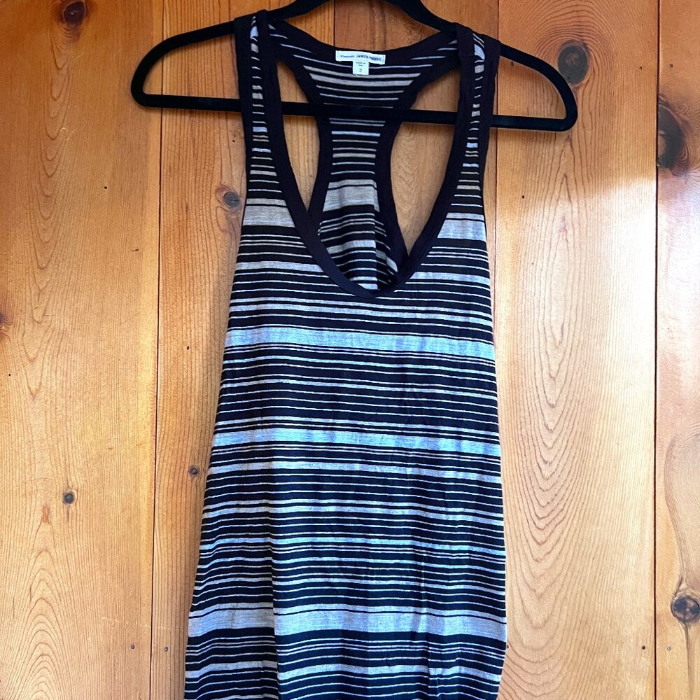 CLOSE OUT SALE:  James Perse Gray/Tan/Black Striped Racerback Tee - Size 2